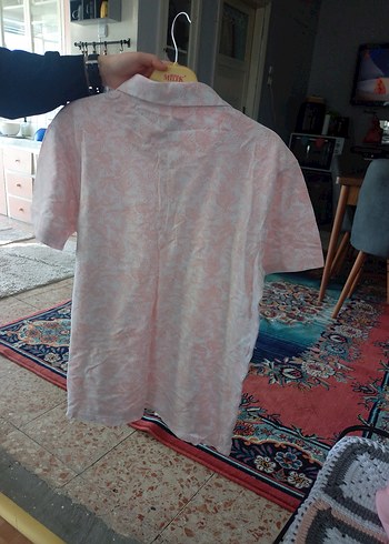 Pembe Batik Desenli Kısa Kollu Gömlek - Görsel 4