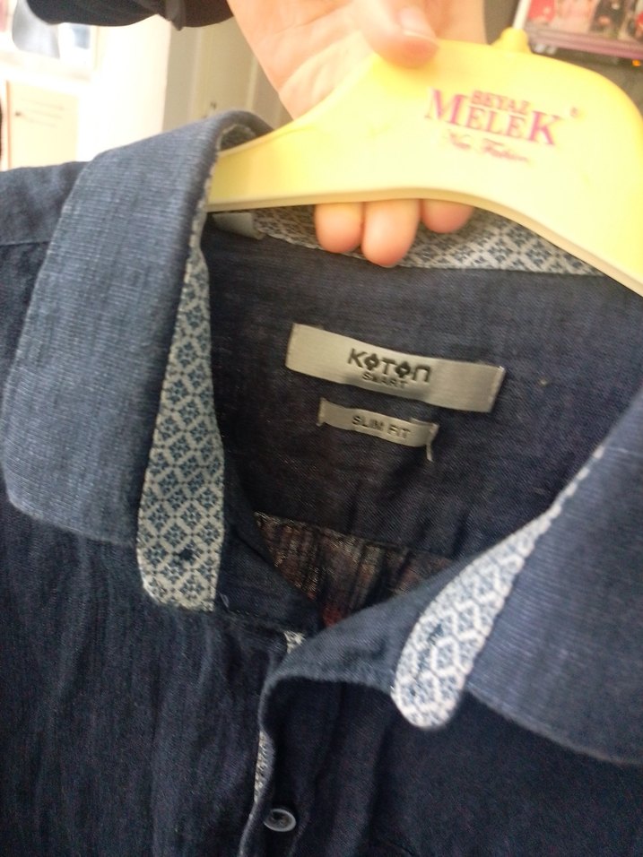 Siyah Erkek Kot Gömlek Uzun Kollu - Görsel 3