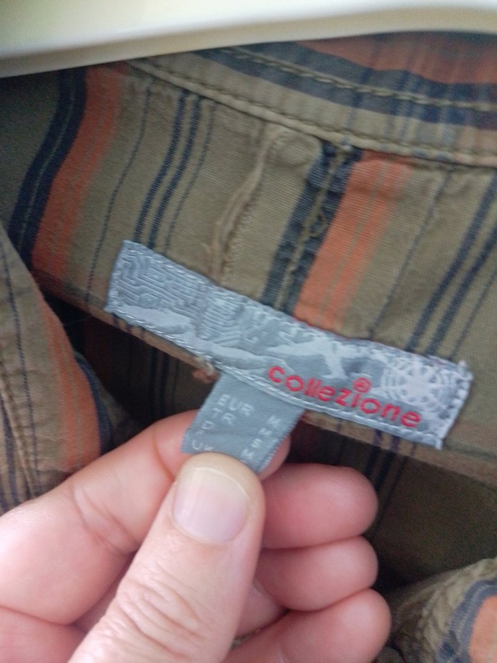 Düğmeli Uzun Kollu Kahverengi Erkek Gömlek - Görsel 3