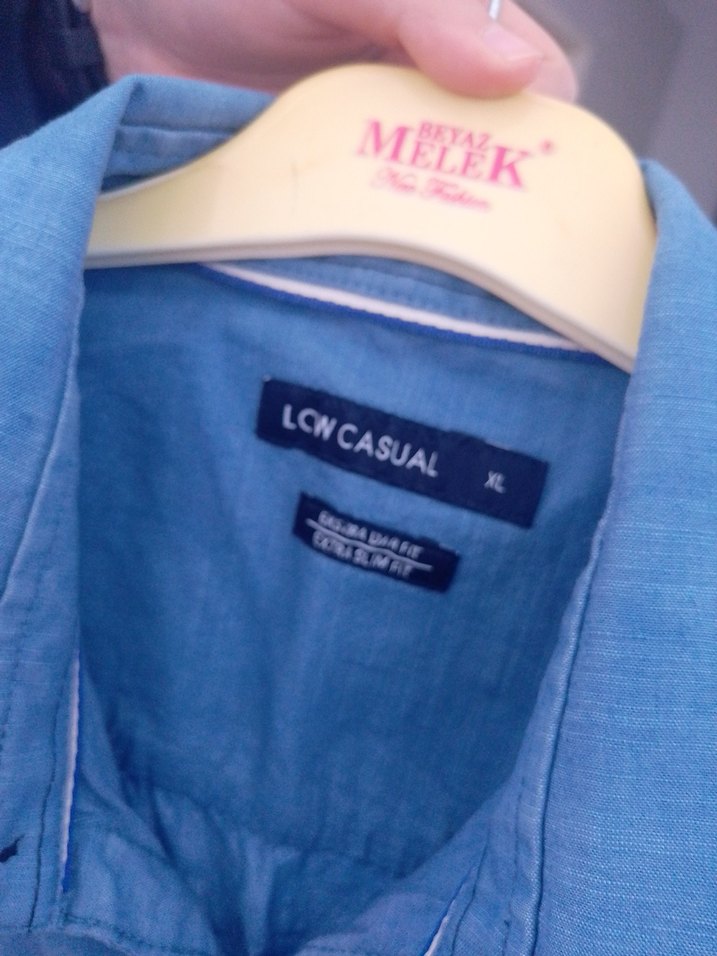 Erkek Mavi Kısa Kollu Kot Gömlek - Görsel 3