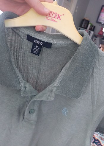 Gri Yeşil Düğmeli Erkek Polo Tişört - Görsel 2