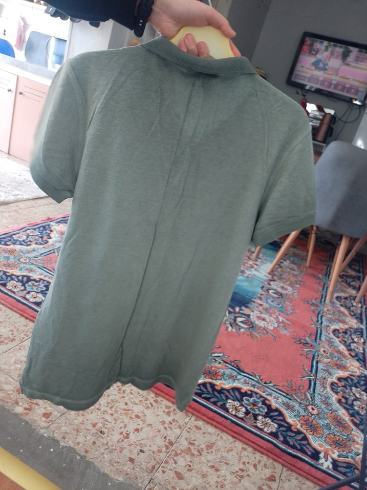 Gri Yeşil Düğmeli Erkek Polo Tişört - Görsel 3