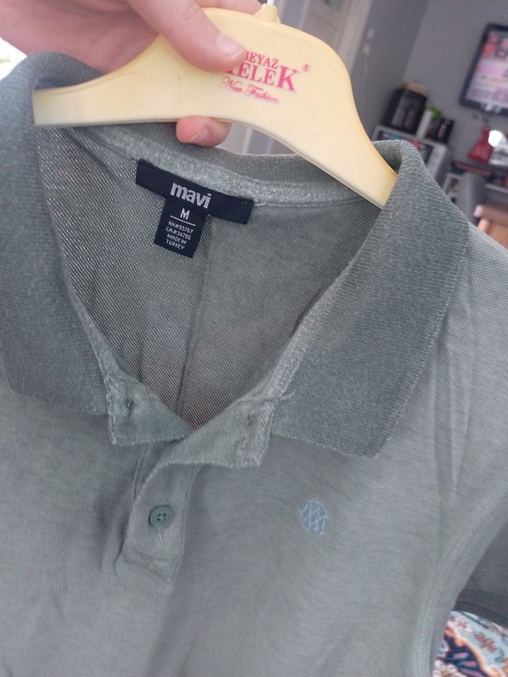 Gri Yeşil Düğmeli Erkek Polo Tişört - Görsel 2