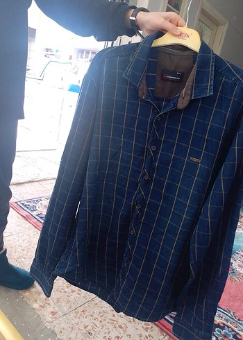 Erkek Mavi Uzun Kollu Kot Gömlek - Görsel 2