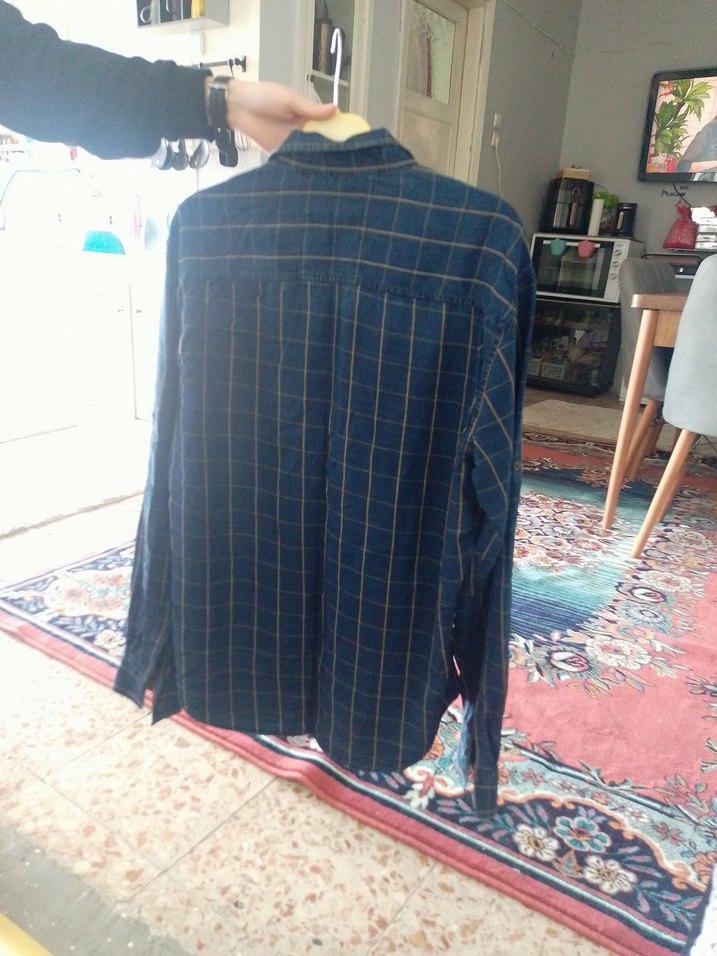 Erkek Mavi Uzun Kollu Kot Gömlek - Görsel 4