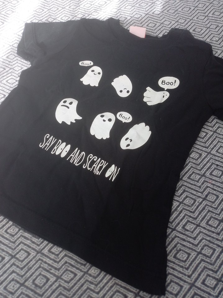 Kız Çocuk Siyah Kısa Kollu Baskılı Tişört - Görsel 2