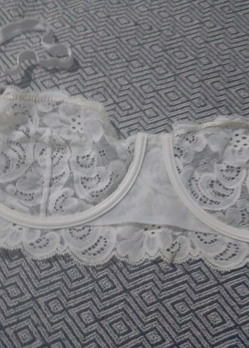 Nakışlı Beyaz Vintage Bohem Sütyen 85 b - Görsel 3