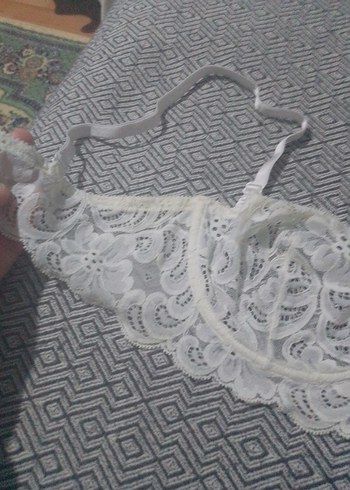 Nakışlı Beyaz Vintage Bohem Sütyen 85 b - Görsel 2