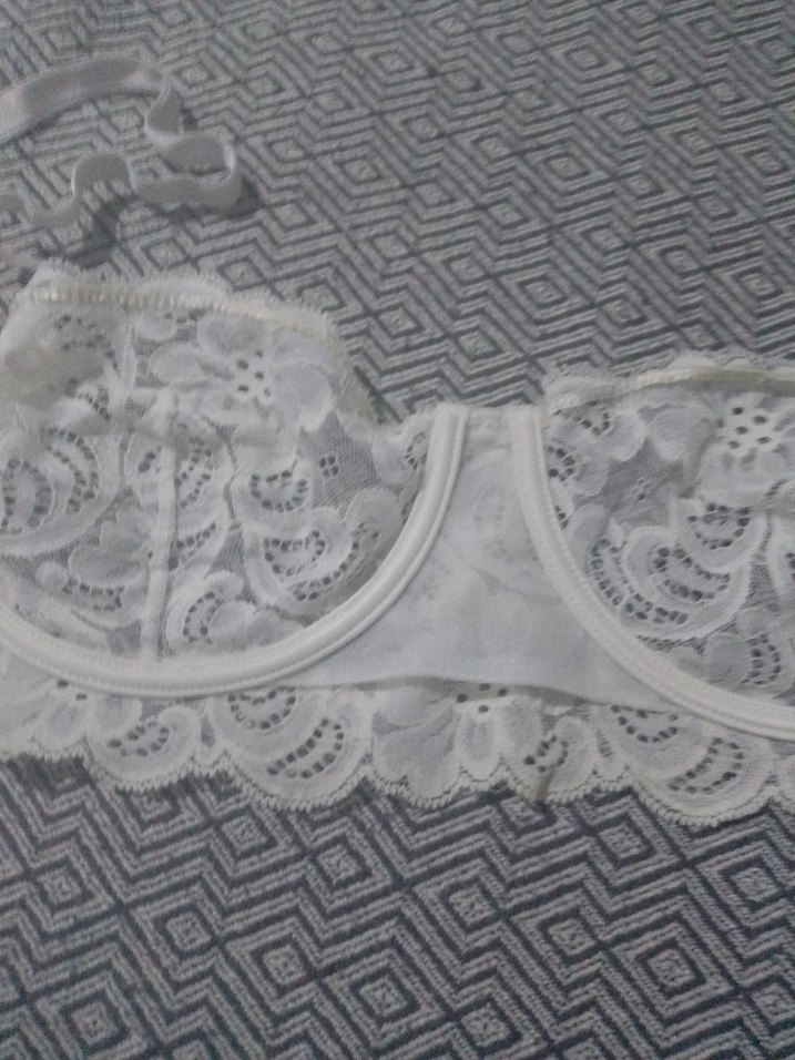 Nakışlı Beyaz Vintage Bohem Sütyen 85 b - Görsel 3