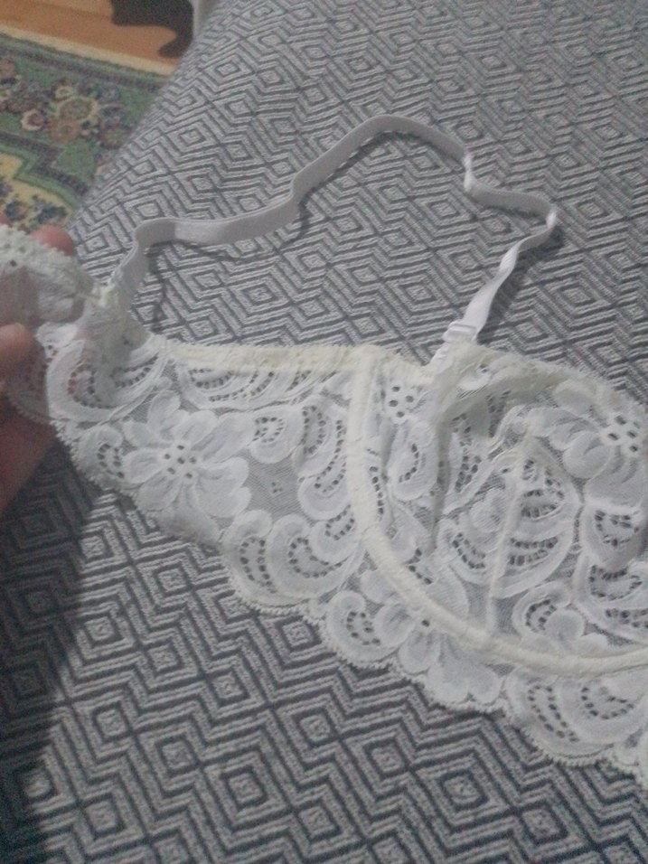 Nakışlı Beyaz Vintage Bohem Sütyen 85 b - Görsel 2
