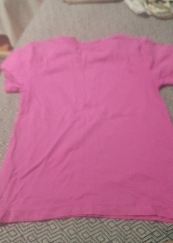 Kız Çocuk Pembe Baskılı Kısa Kollu Tişört - Görsel 4