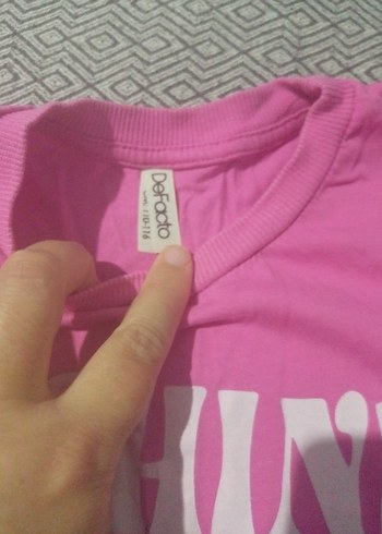 Kız Çocuk Pembe Baskılı Kısa Kollu Tişört - Görsel 3