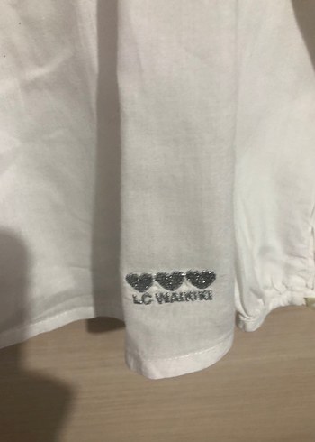 Düğmeli Beyaz kız çocuk Pamuk Gömlek - Görsel 4