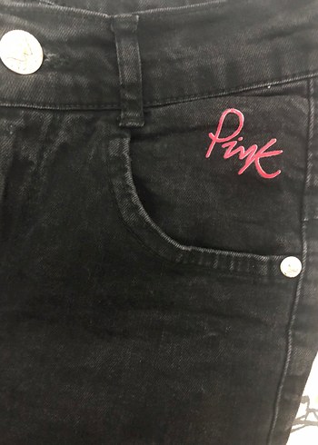 Düğmeli Siyah kız Çocuk Denim Pantolon - Görsel 4