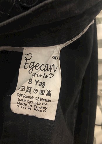 Düğmeli Siyah kız Çocuk Denim Pantolon - Görsel 5