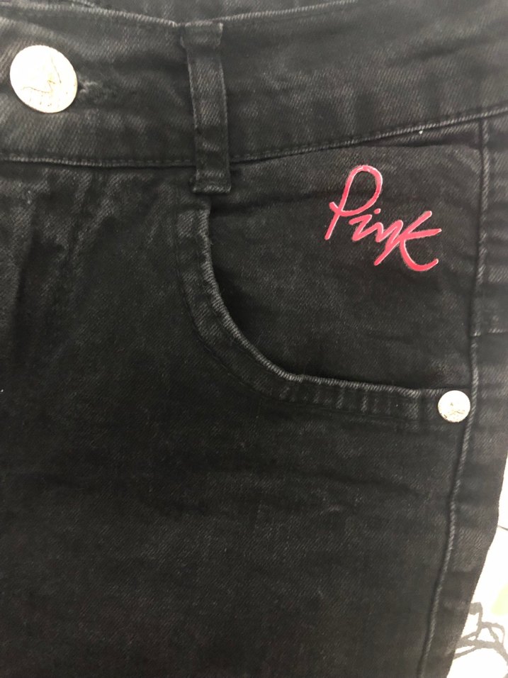 Düğmeli Siyah kız Çocuk Denim Pantolon - Görsel 4