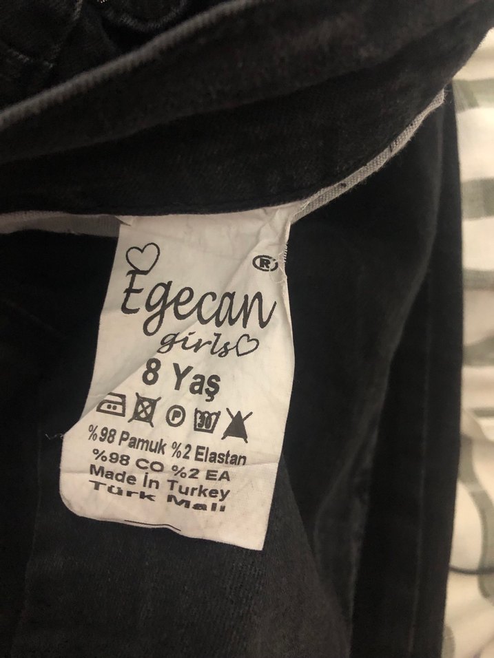 Düğmeli Siyah kız Çocuk Denim Pantolon - Görsel 5