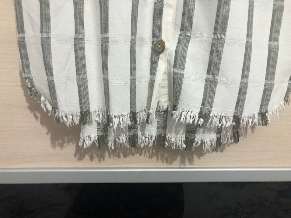 Düğmeli Çizgili Kadın Gömlek - Görsel 4