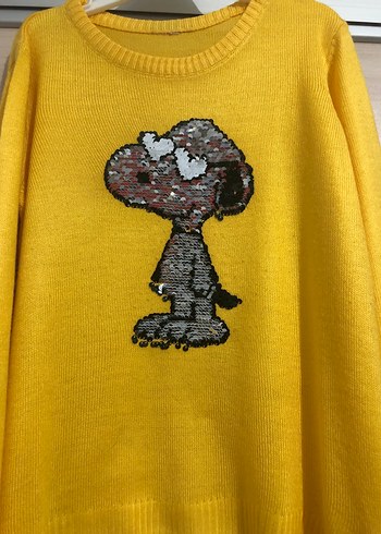 Sarı Nakışlı Triko kız çocuk Kazak - Görsel 3