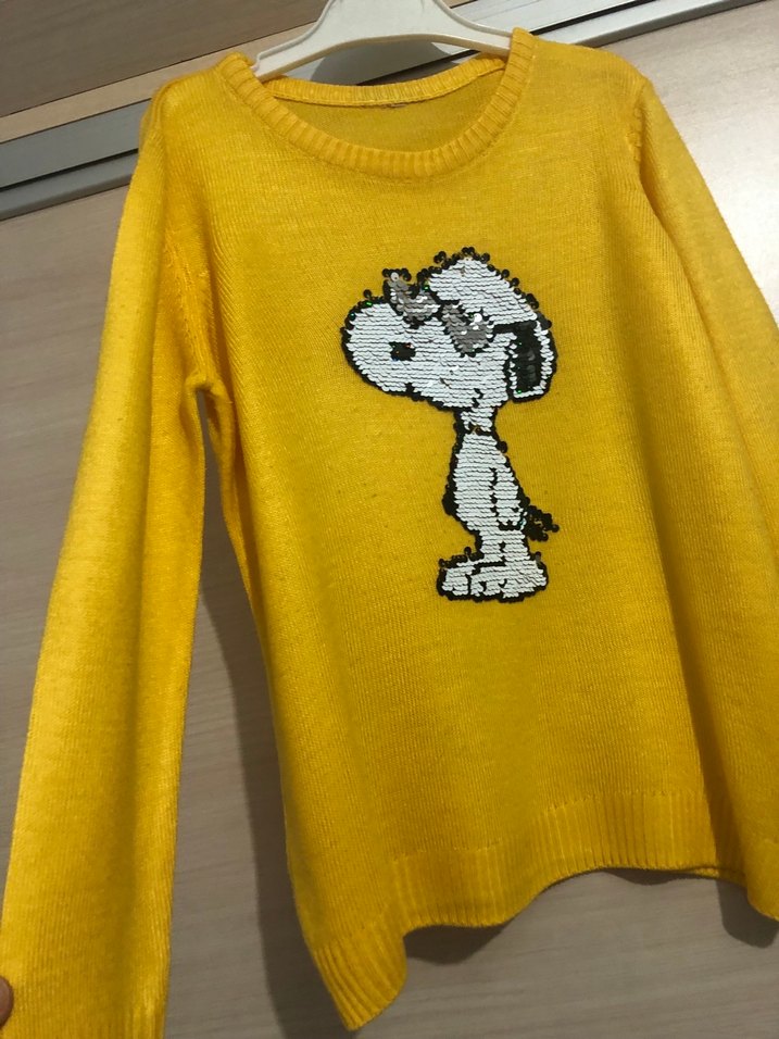 Sarı Nakışlı Triko kız çocuk Kazak - Görsel 2