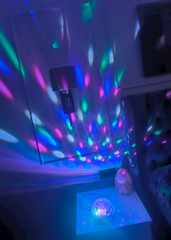 Çok Renkli Işıltılı Masa Lambası MÜZİK ÇALAR - Görsel 2