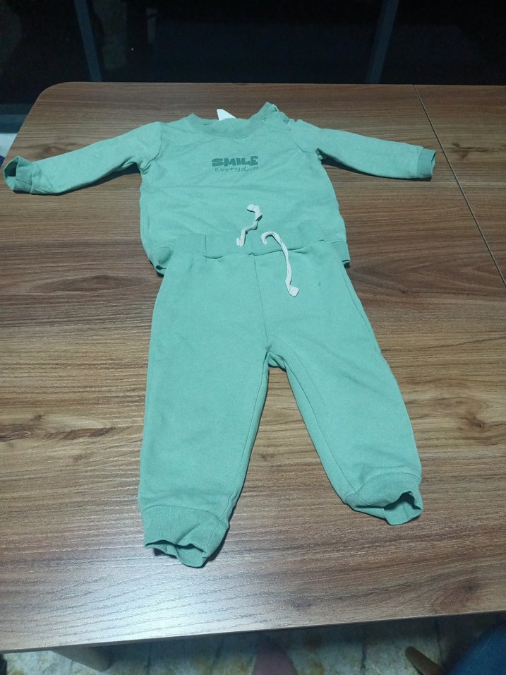 Yeşil Pamuklu Bebek Erkek Takımı - Görsel 4