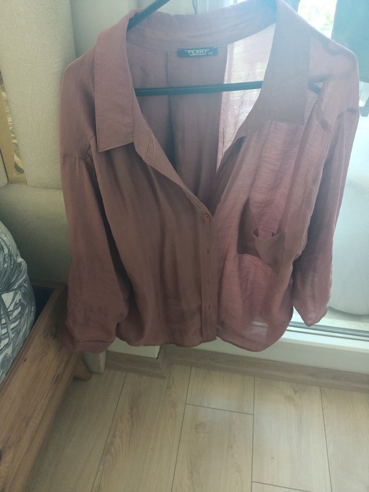 oversize j Düğmeli tril tril Kadın Gömlek - Görsel 2