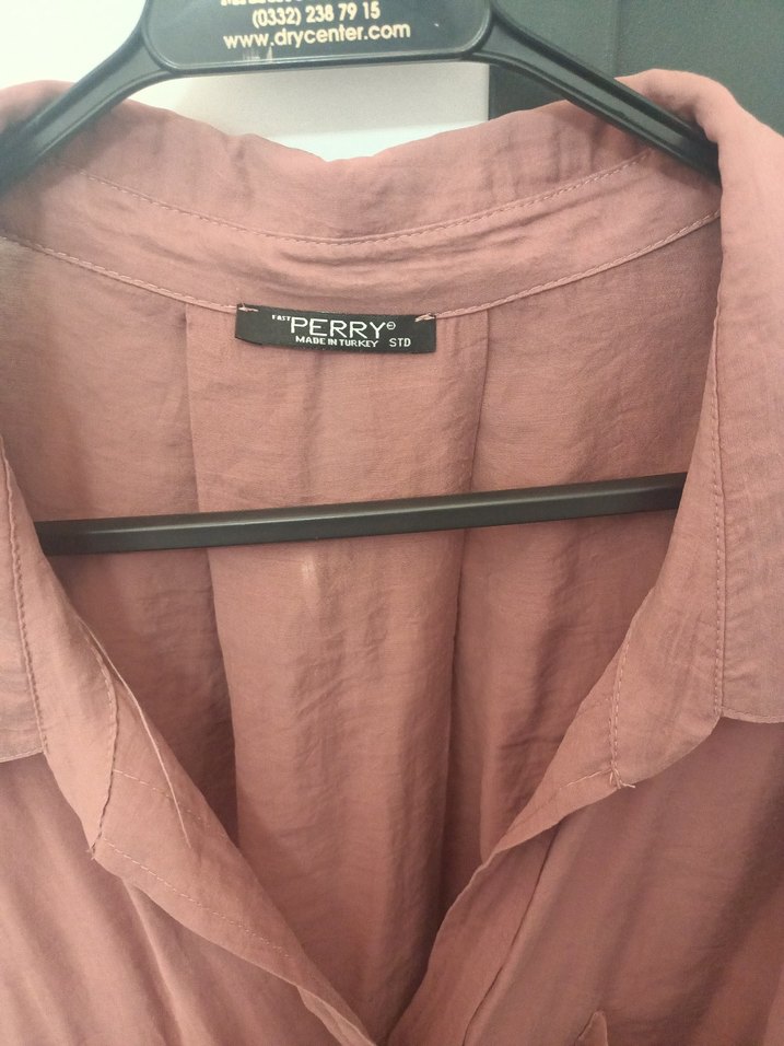 oversize j Düğmeli tril tril Kadın Gömlek - Görsel 5