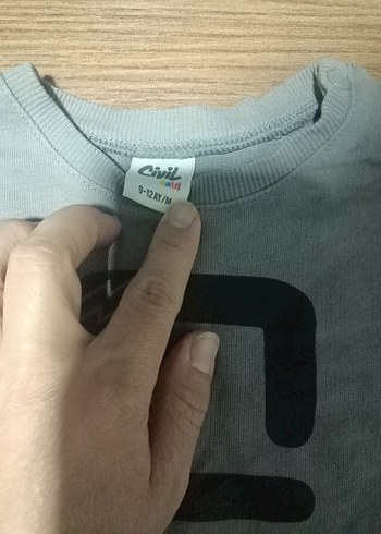 Erkek Çocuk Gri Baskılı Sweatshirt - Görsel 2