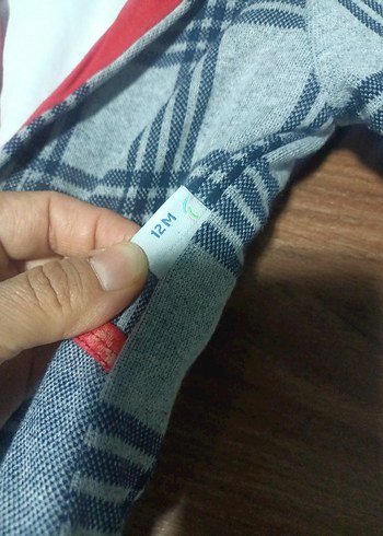 Gri Ekose Düğmeli Bebek Erkek Takımı - Görsel 3