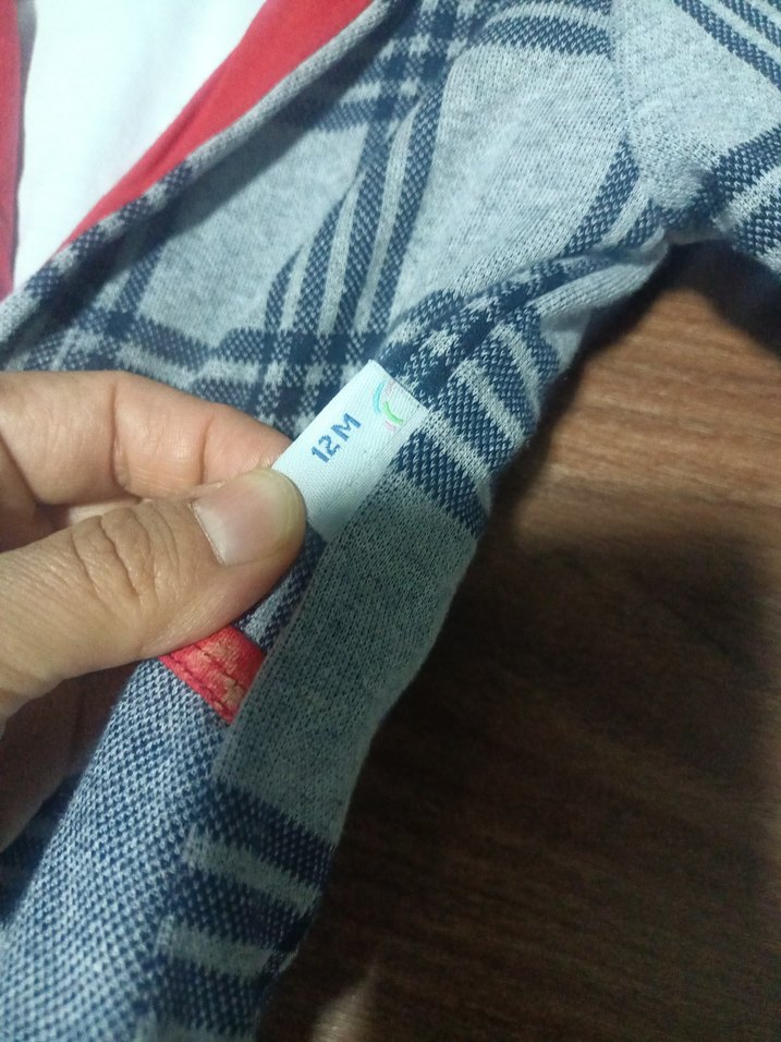 Gri Ekose Düğmeli Bebek Erkek Takımı - Görsel 3