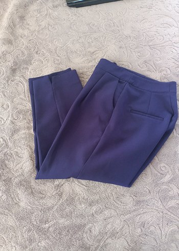 Kadın Mor Midi Kumaş Pantolon - Görsel 2