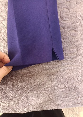 Kadın Mor Midi Kumaş Pantolon - Görsel 5