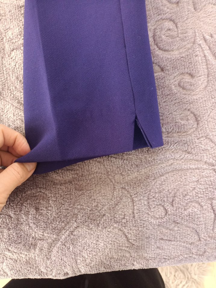 Kadın Mor Midi Kumaş Pantolon - Görsel 5