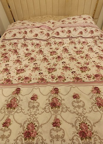 Bordo nakışlı pastel renkli nevresim takımı - Görsel 7