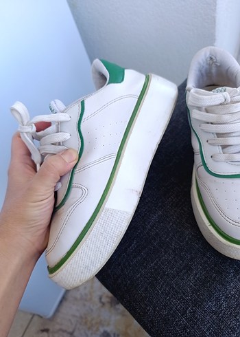 Beyaz Yeşil Platform Spor Ayakkabı - Görsel 2