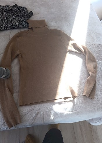 Kadın Gri Boğazlı Triko Kazak - Görsel 8