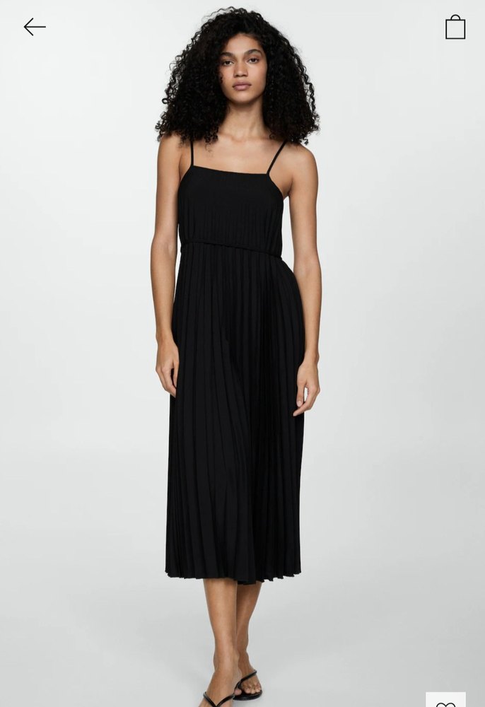 Kadın Siyah Piliseli Uzun Elbise - Görsel 2