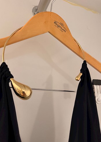 Siyah Drapeli İnce Askılı Kadın Mayo - Görsel 3