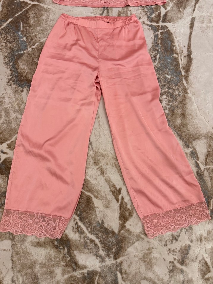 Pembe Dantel Detaylı Kadın Pijama Takımı - Görsel 2