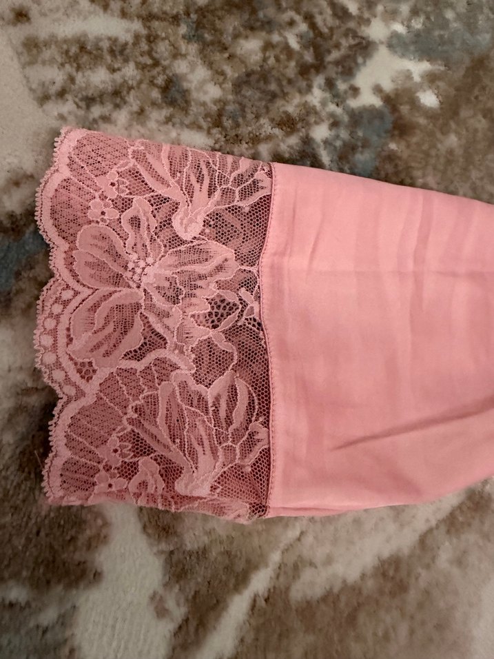 Pembe Dantel Detaylı Kadın Pijama Takımı - Görsel 4