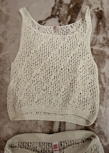 Bej Dantel Detaylı Uzun Triko Elbise - Görsel 3