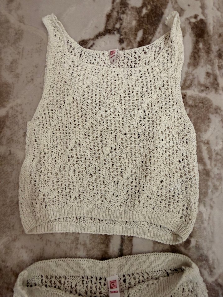 Bej Dantel Detaylı Uzun Triko Elbise - Görsel 3