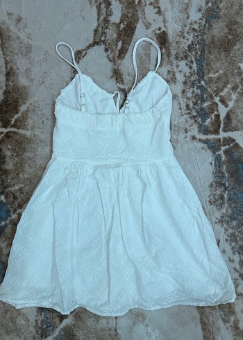 Dantel Detaylı Beyaz Midi Elbise - Görsel 4