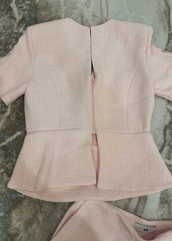 Düğmeli, Mini, Pembe Kadın Takım - Görsel 7