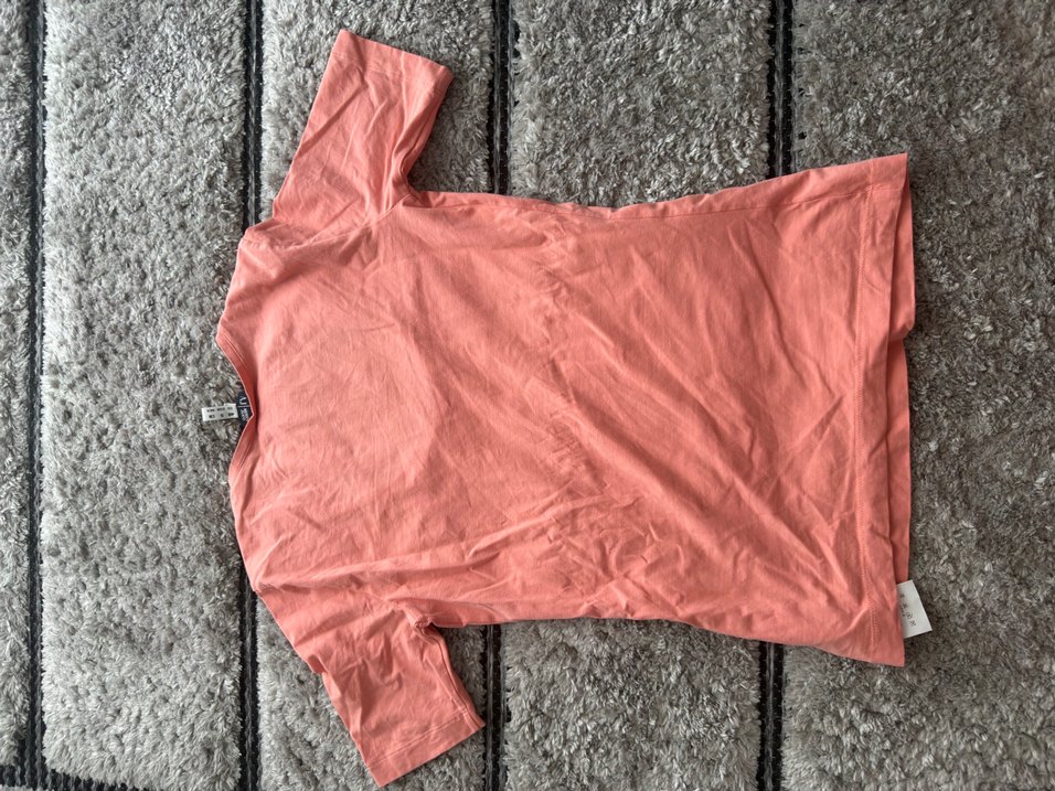Canlı Mercan Pembe Bisiklet Yaka Tişört — görsel 6/7