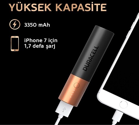 DURACELL POWERBANK 3350mah Ekstra 24 Saat