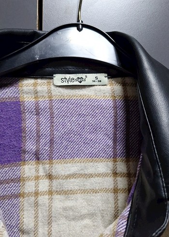 Düğmeli Mor Deri Detaylı Kadın kolları deri  ceket - Görsel 4