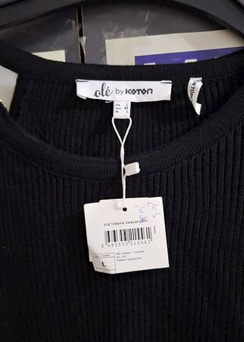 Siyah Kadın Triko Bisiklet Yaka Kazak - Görsel 4