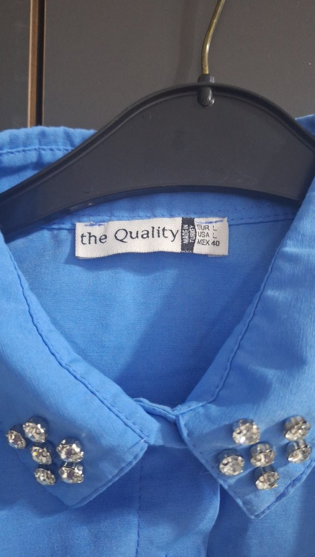 Düğmeli Mavi Denim Mini Gömlek - Görsel 3